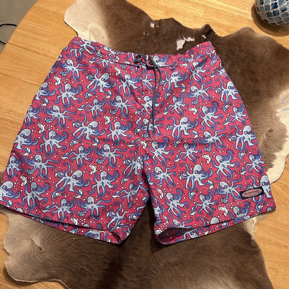 Vineyard Vines Pink and Blue Octopus Swim Trunks